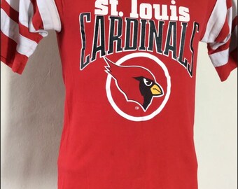 Vtg 80s St Louis Football Cardinals Jersey Style T-shirt Red XS/S