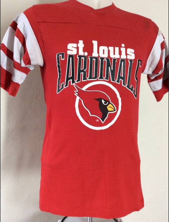 Vtg 80s St Louis Football Cardinals Jersey Style T-shirt Red XS/S
