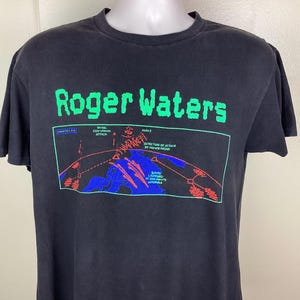 Vintage 1987 Roger Waters Radio KAOS Concert T-shirt Black M/L 80s