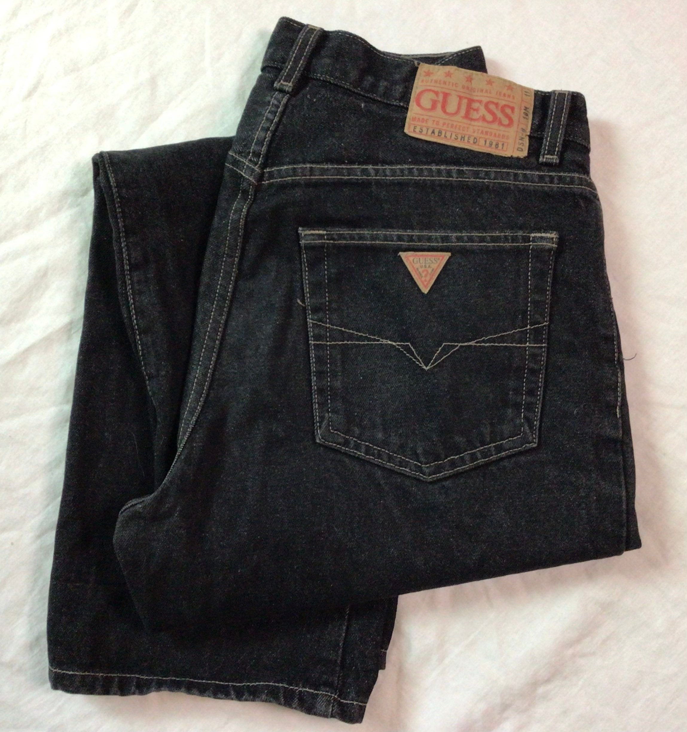 Vtg 80s 90s Guess Jeans Black 31 X 30 Made in USA Style 39106 30 Mens 