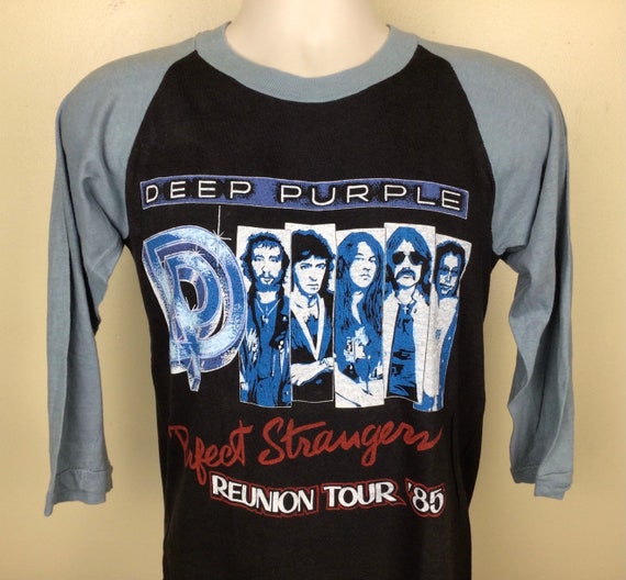 Vtg 1985 Deep Purple Perfect Strangers Raglan Jersey Style Concert