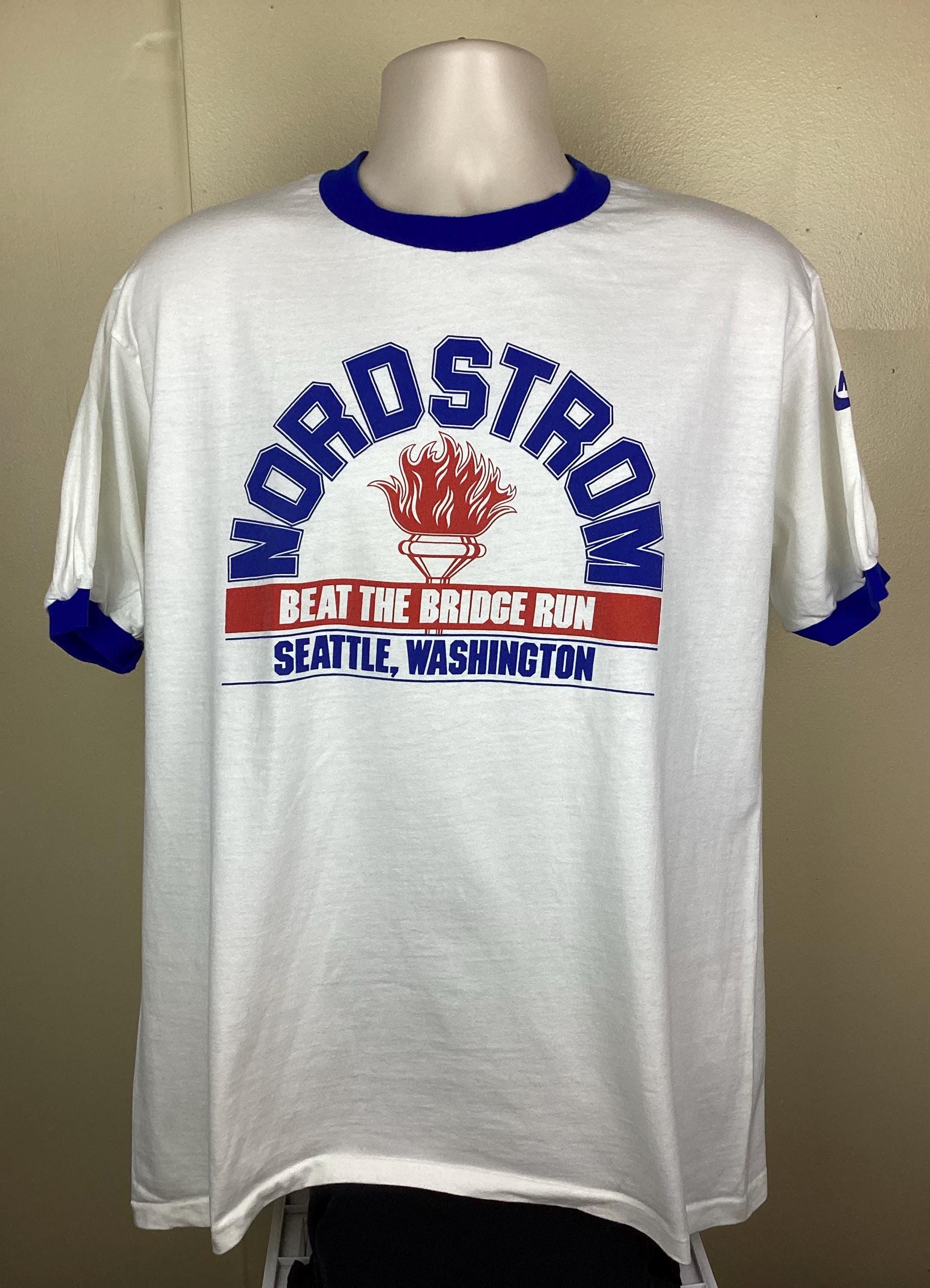 Vintage 80s Nike Nordstrom Beat the Bridge Run T-shirt Seattle