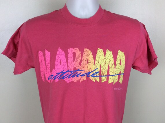 Vtg 80s 90s Alabama Attitude T-Shirt Pink S Touri… - image 1