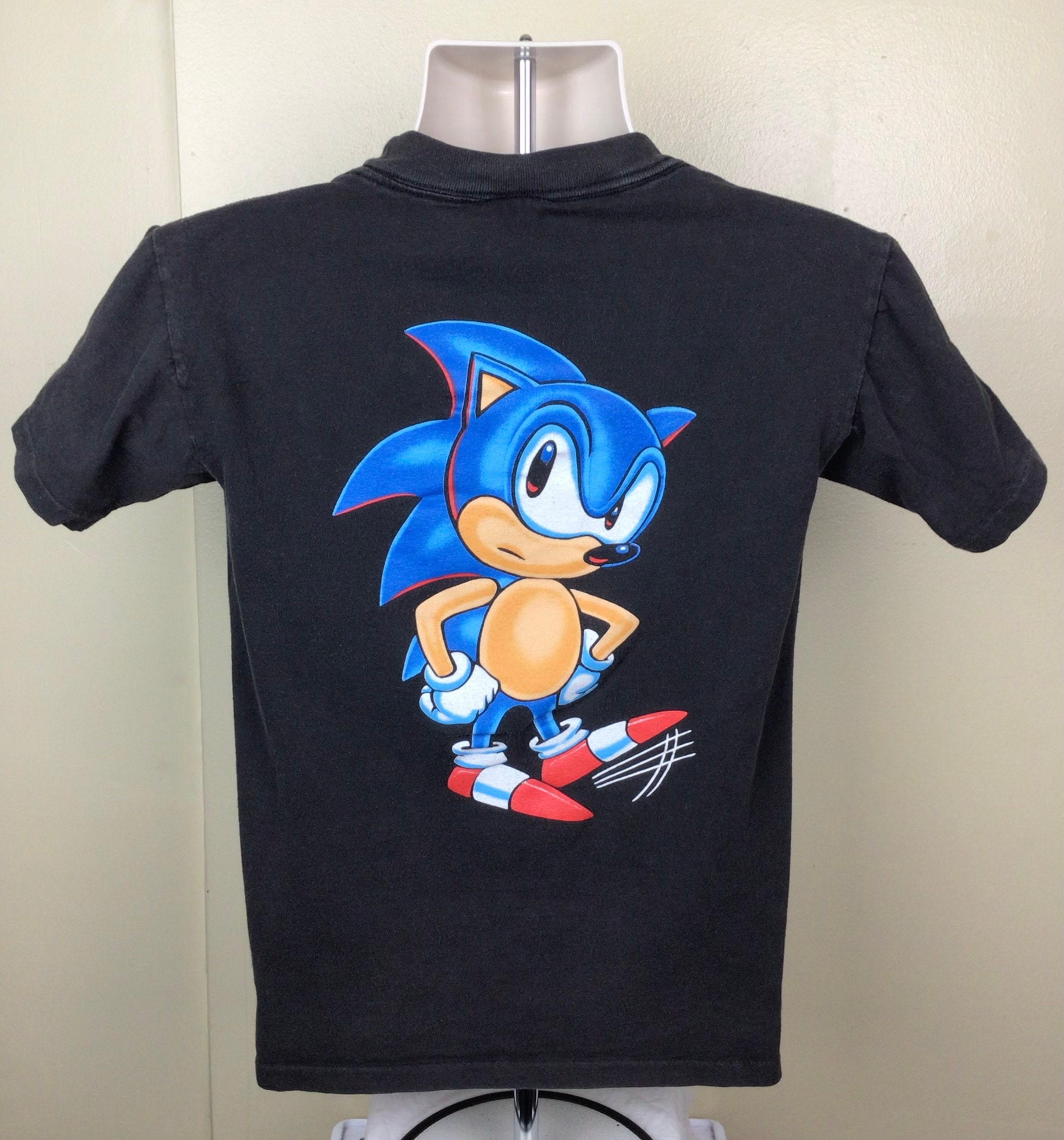 Vtg 1993 Sonic the Hedgehog T-shirt Black Youth XL Adult S Vtg 1993 Sonic the Hedgehog T-shirt Black Youth XL Adult S