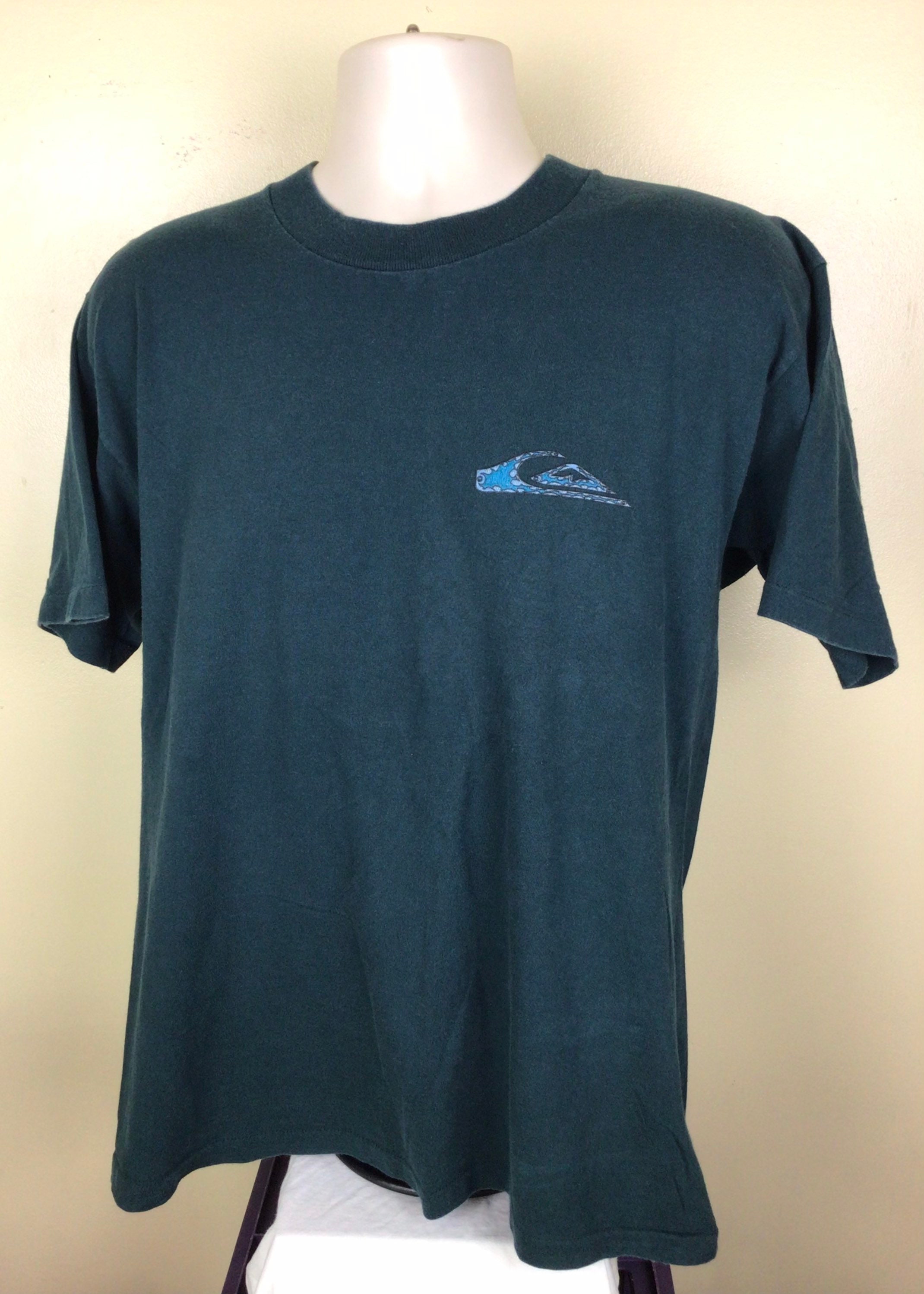 Finland Green Stitch T-shirt Vtg Teal Single Etsy Made - L Skate Surf 90s USA Brand Quiksilver in