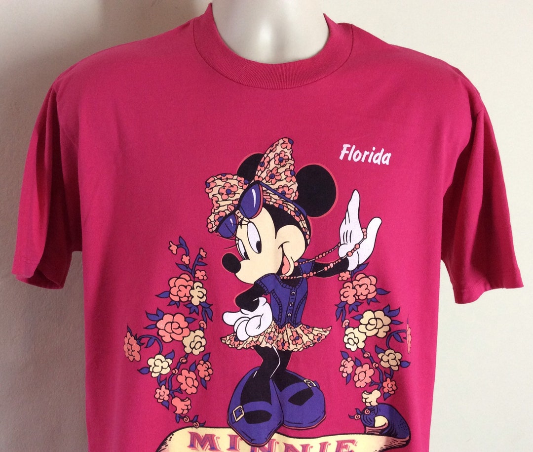 ヴィンテージ 90年代 ミニーマウス フロリダ Tシャツ ピンク L
