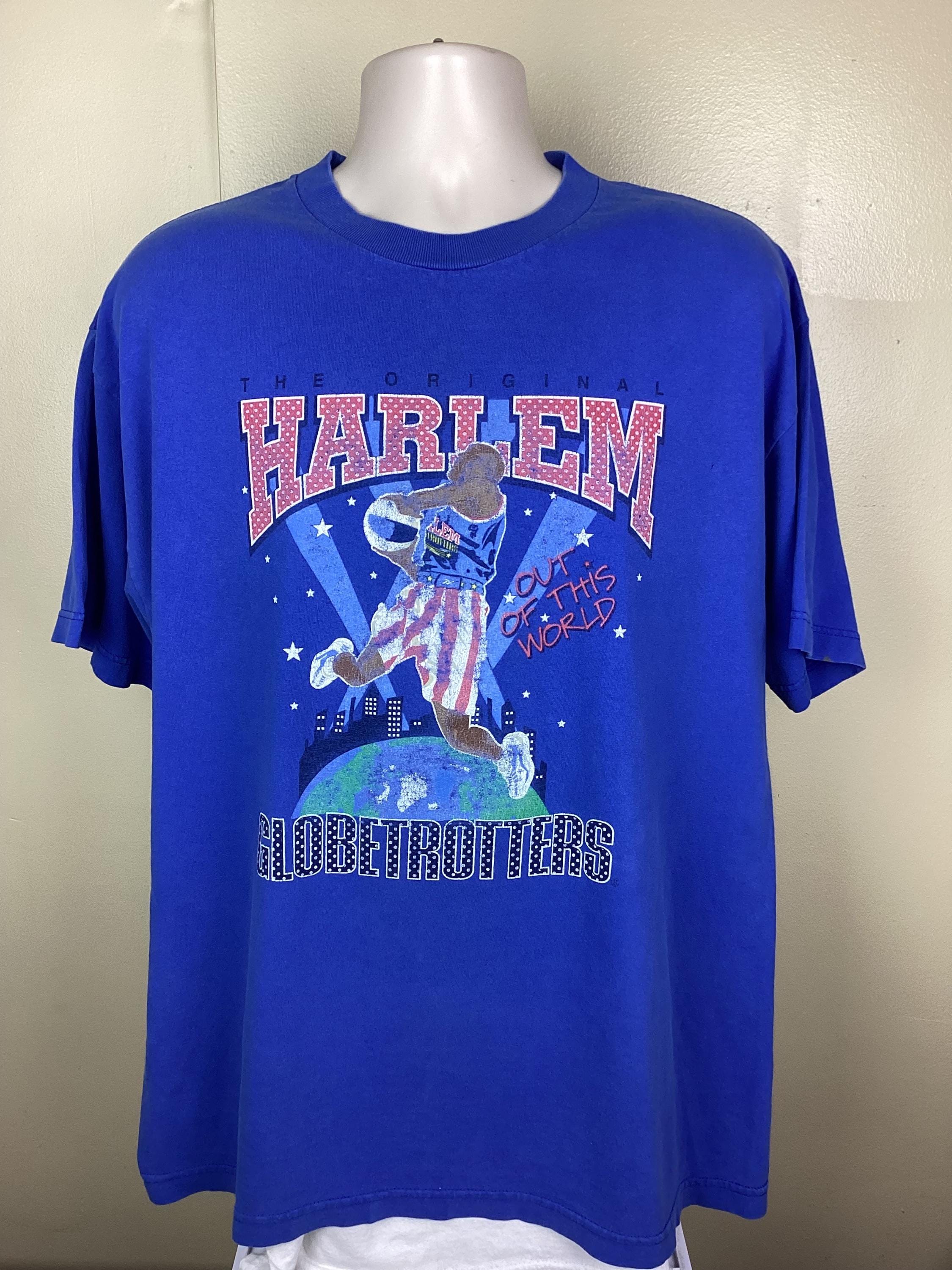 Vtg 90s Harlem Globetrotters T-shirt Blue XL Basketball Team