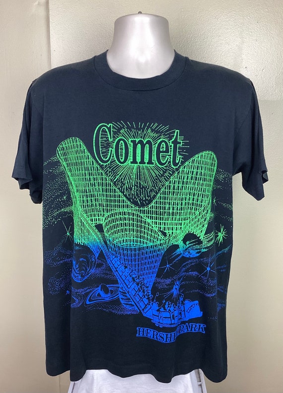 Vtg 80s 90s Comet Hersheypark T-Shirt Black L Roll