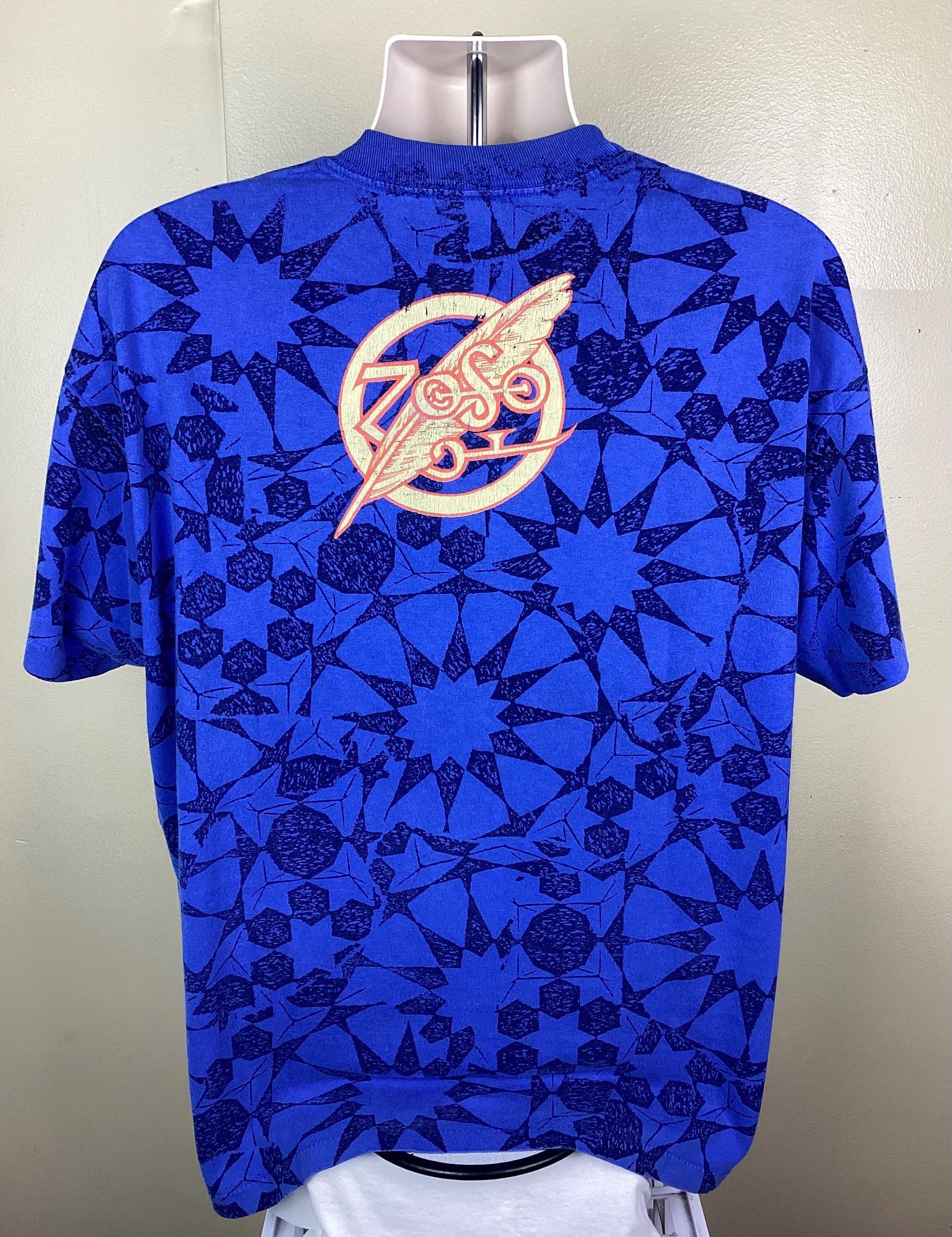 Vintage 1995 Jimmy Page Robert Plant Concert T-shirt Blue XL 90s