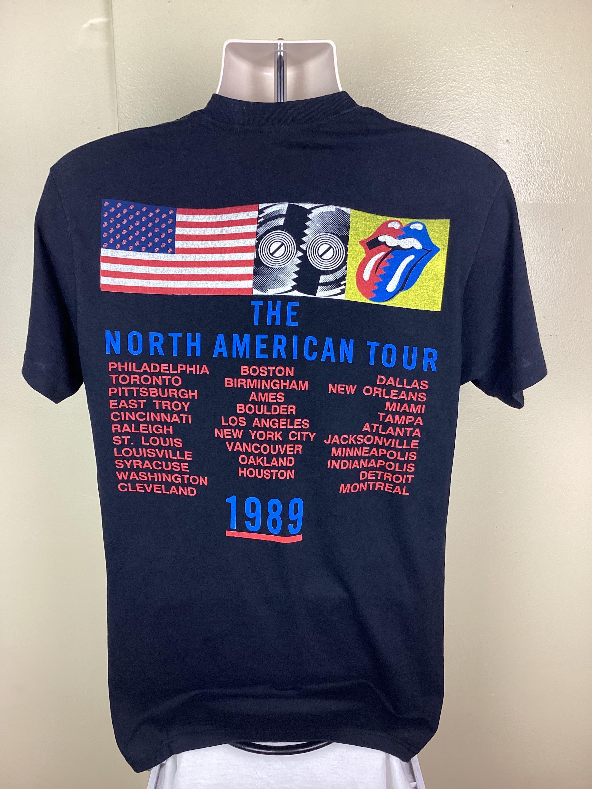 Vtg 1989 Rolling Stones Steel Wheels Tour Concert T-shirt Black M