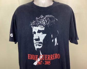 T-shirt vintage WWE Eddie Guerrero 1967-2005 lutteur professionnel noir taille XL