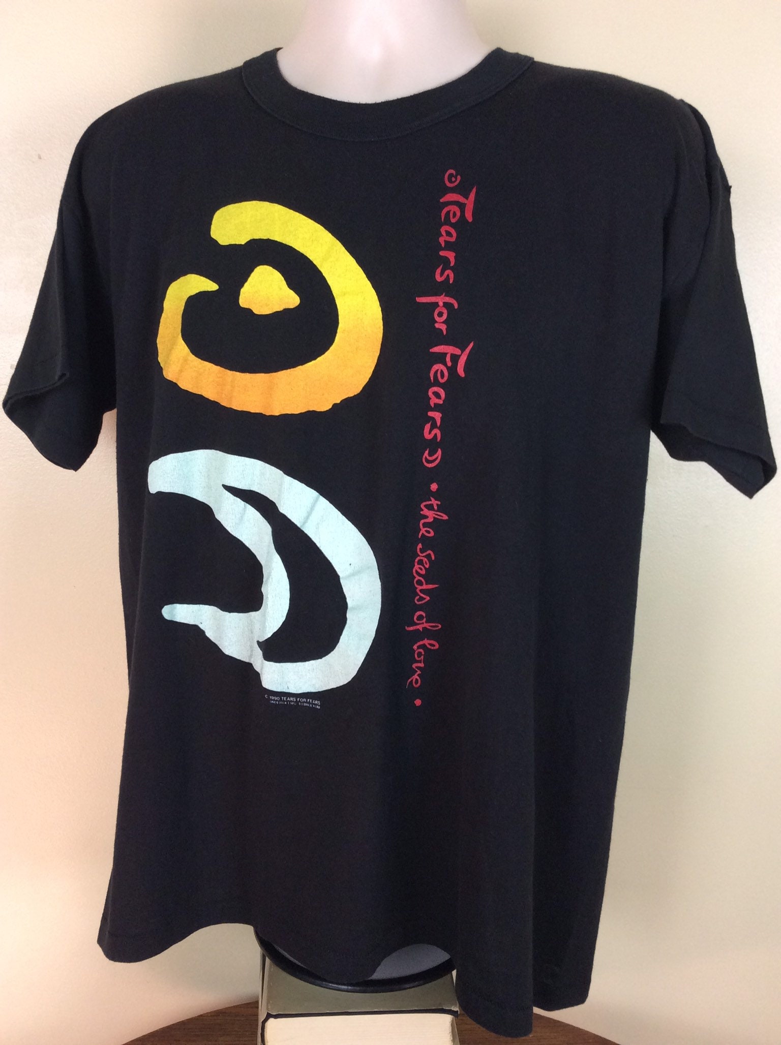 Vtg 1990 Tears for Fears Concert T-shirt Black XL 90s the Seeds of