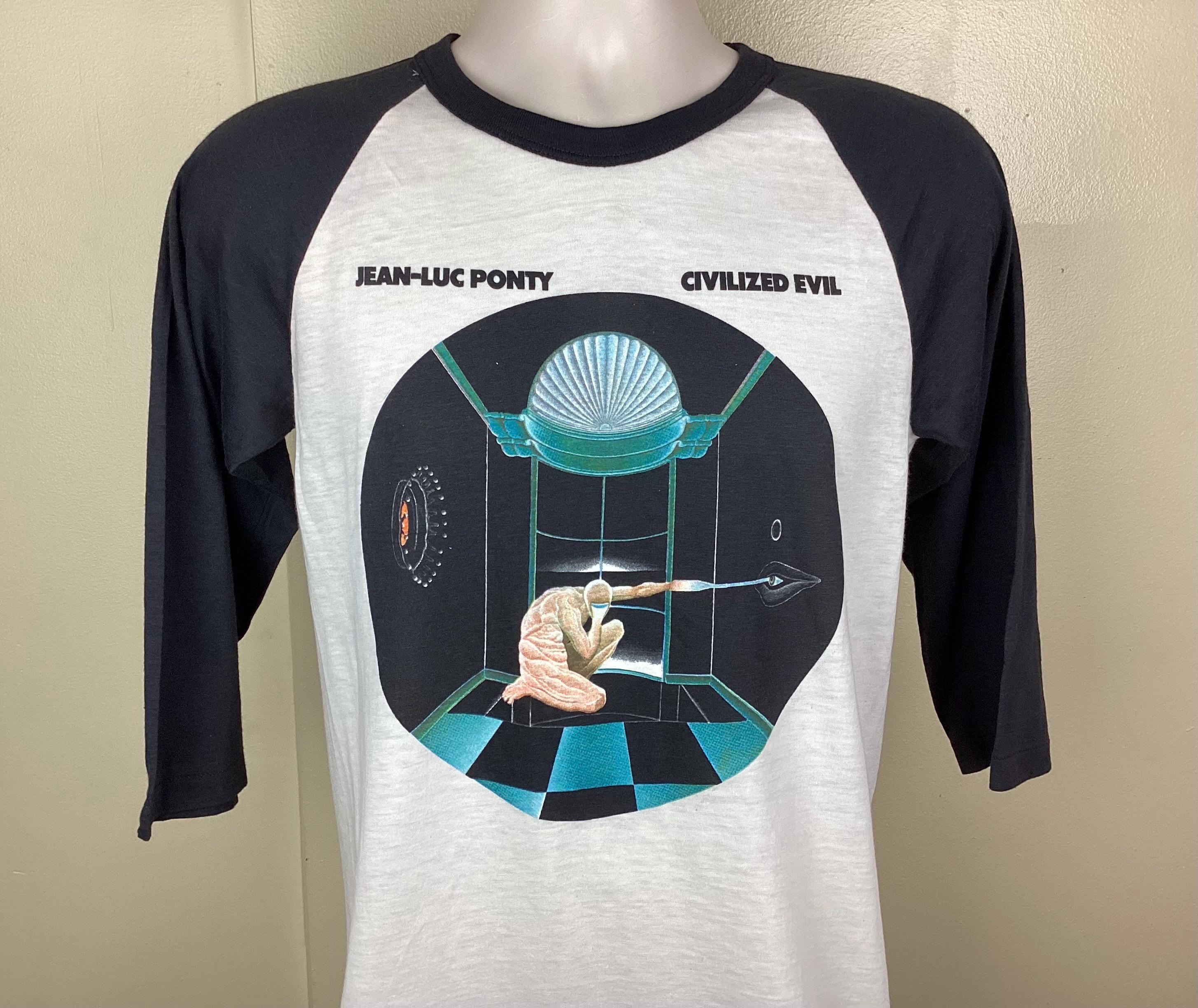Vintage 1980 Jean Luc Ponty T-shirt Civilized Evil Jazz Musician