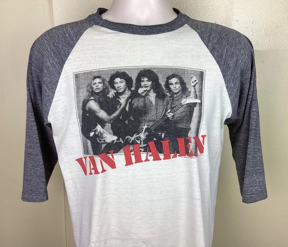 Vintage 1980 Van Halen Invasion Tour Raglan Jersey Style Concert T