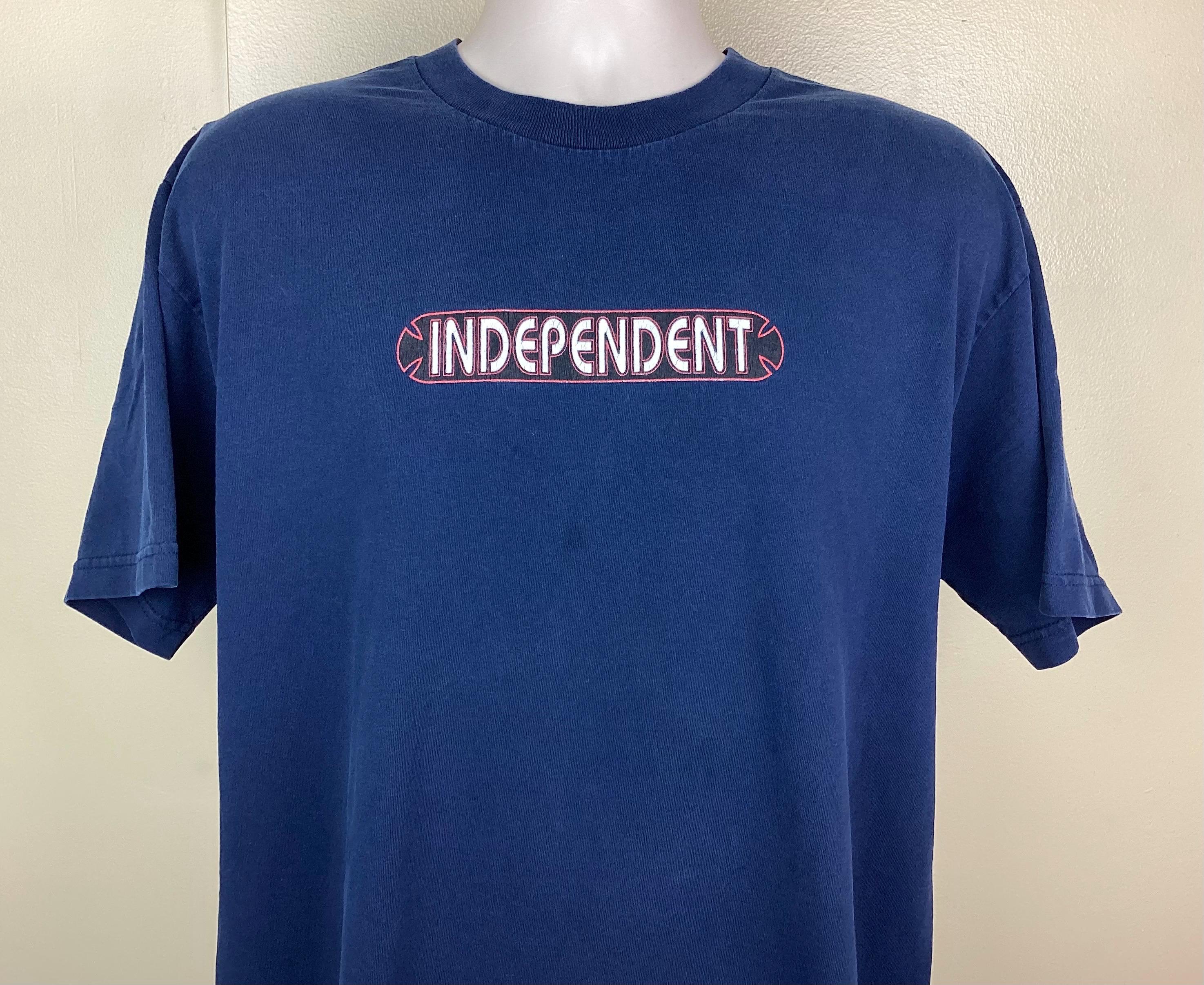 Vintage 90s Y2K Independent Trucks T-shirt Blue L Skateboards NHS