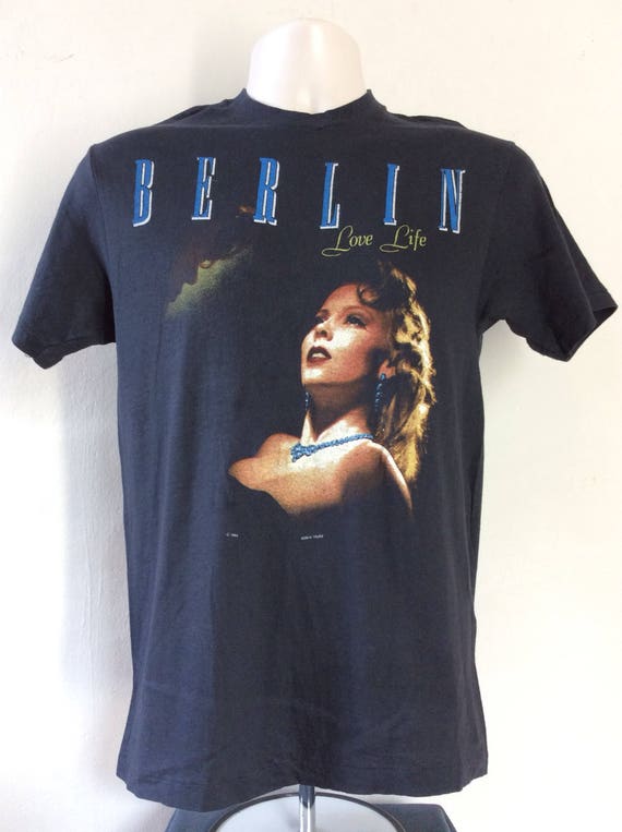 Vtg 1984 Berlin Love Life Tour Concert T-Shirt Bl… - image 1