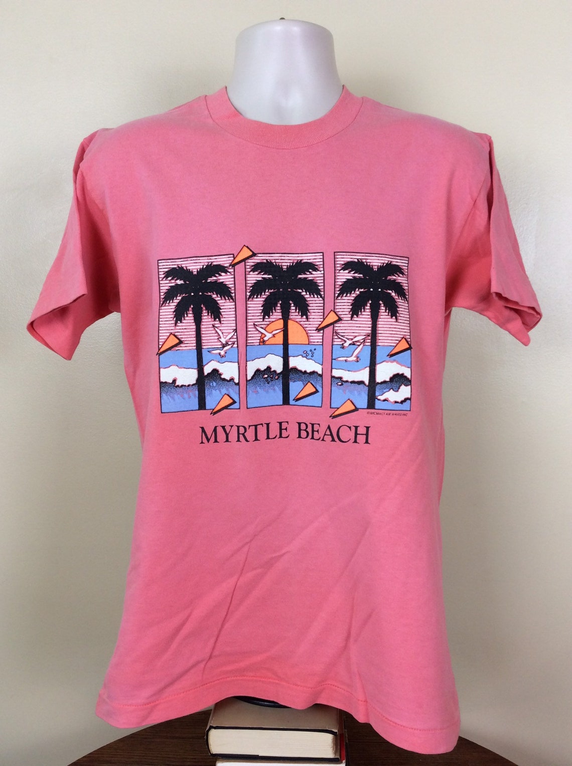 Vtg 1991 Myrtle Beach T-Shirt Pink M/L 90s Vaporwave Tourism | Etsy
