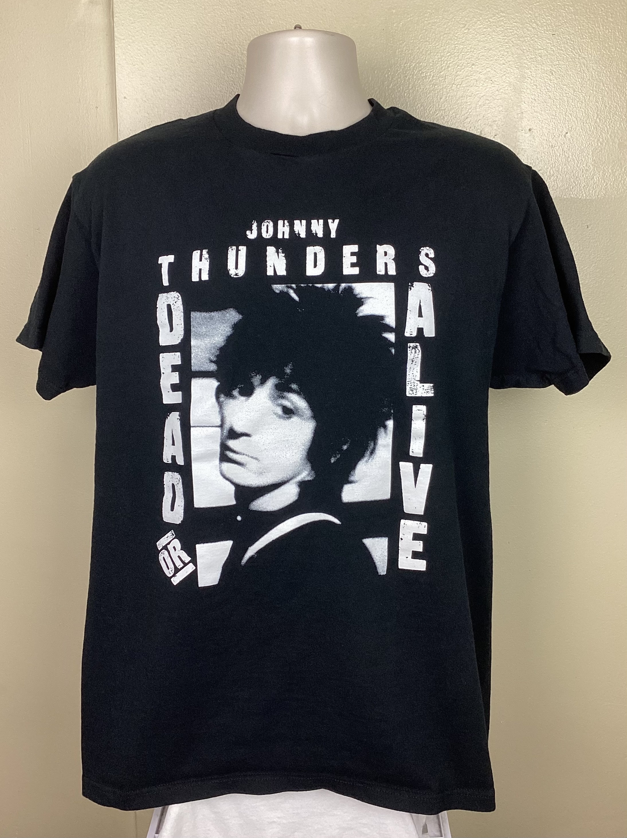 Vtg 90s Y2K Johnny Thunders T-shirt Black L New York Dolls