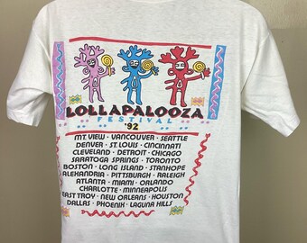 Vtg 1992 Lollapalooza'92 T-shirt White L 90s Red Hot Chili
