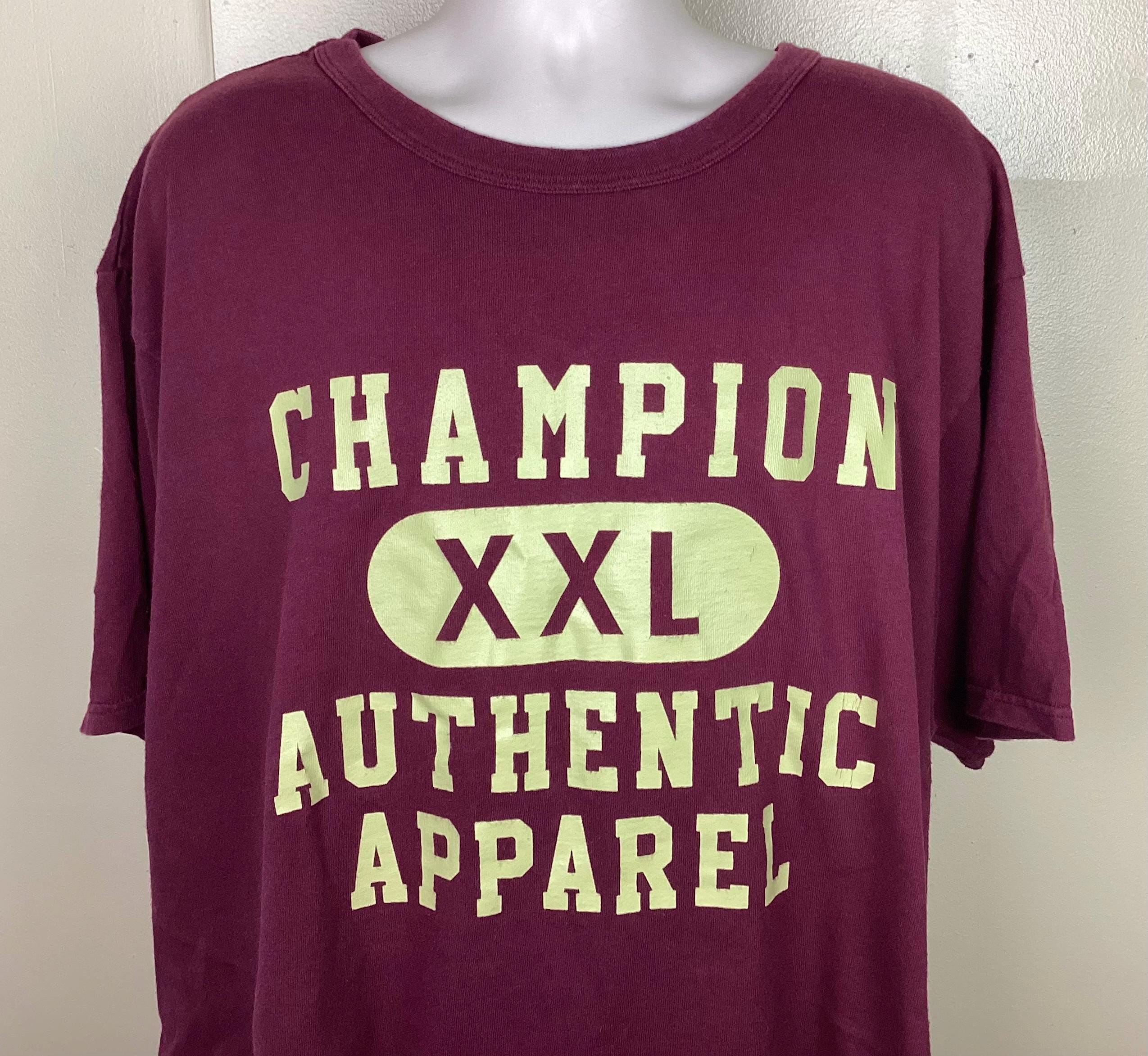 champion 　vintage football t-shirt Vintage Champion Label - Branded Applique CHAMPION Logo (XL) Heavy