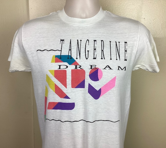 Vtg 1988 Tangerine Dream Optical Race Concert T-shirt White Vtg 1988 Tangerine Dream Optical Race Concert T-shirt White