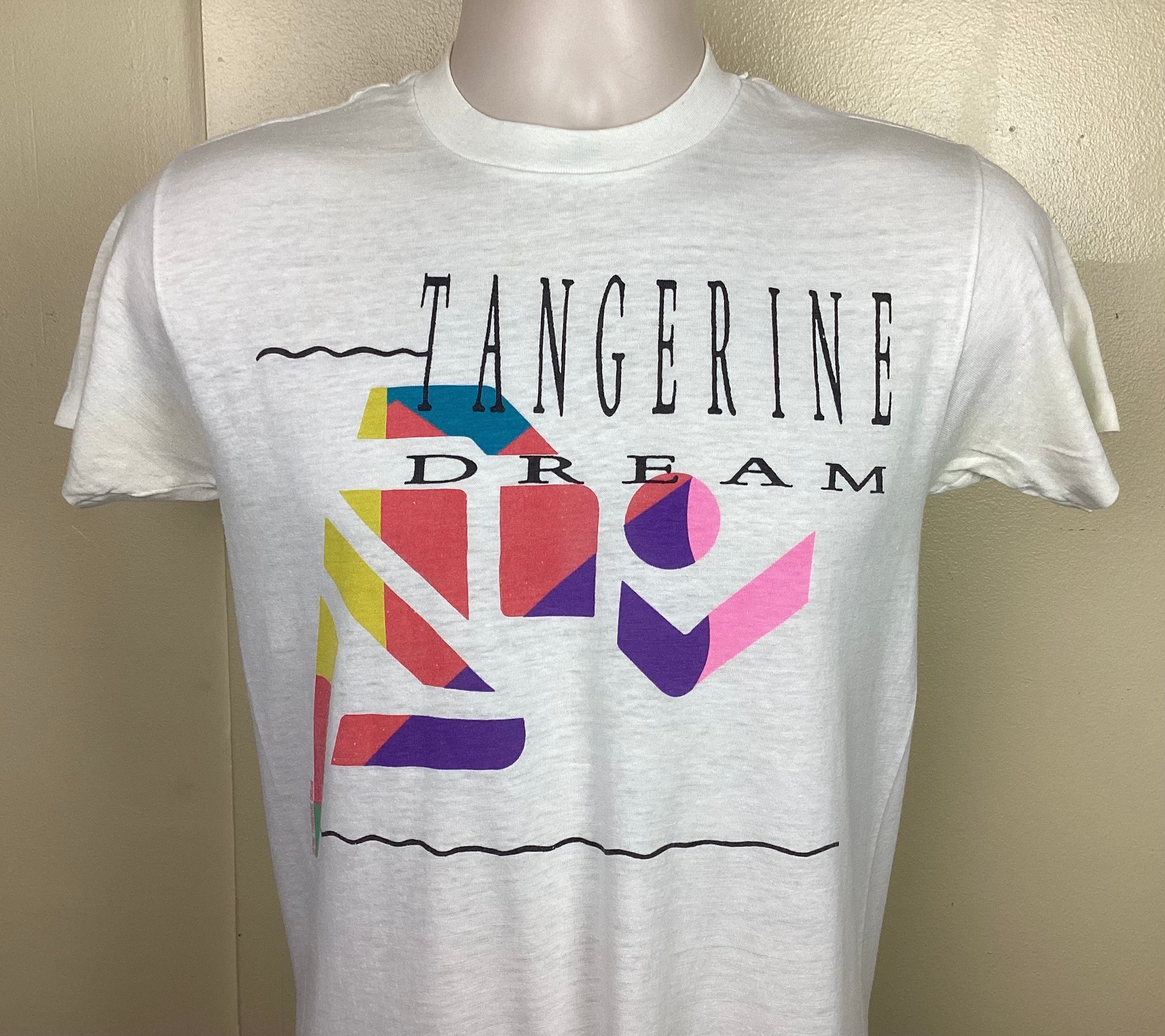 Vtg 1988 Tangerine Dream Optical Race Concert T-shirt White Vtg 1988 Tangerine Dream Optical Race Concert T-shirt White