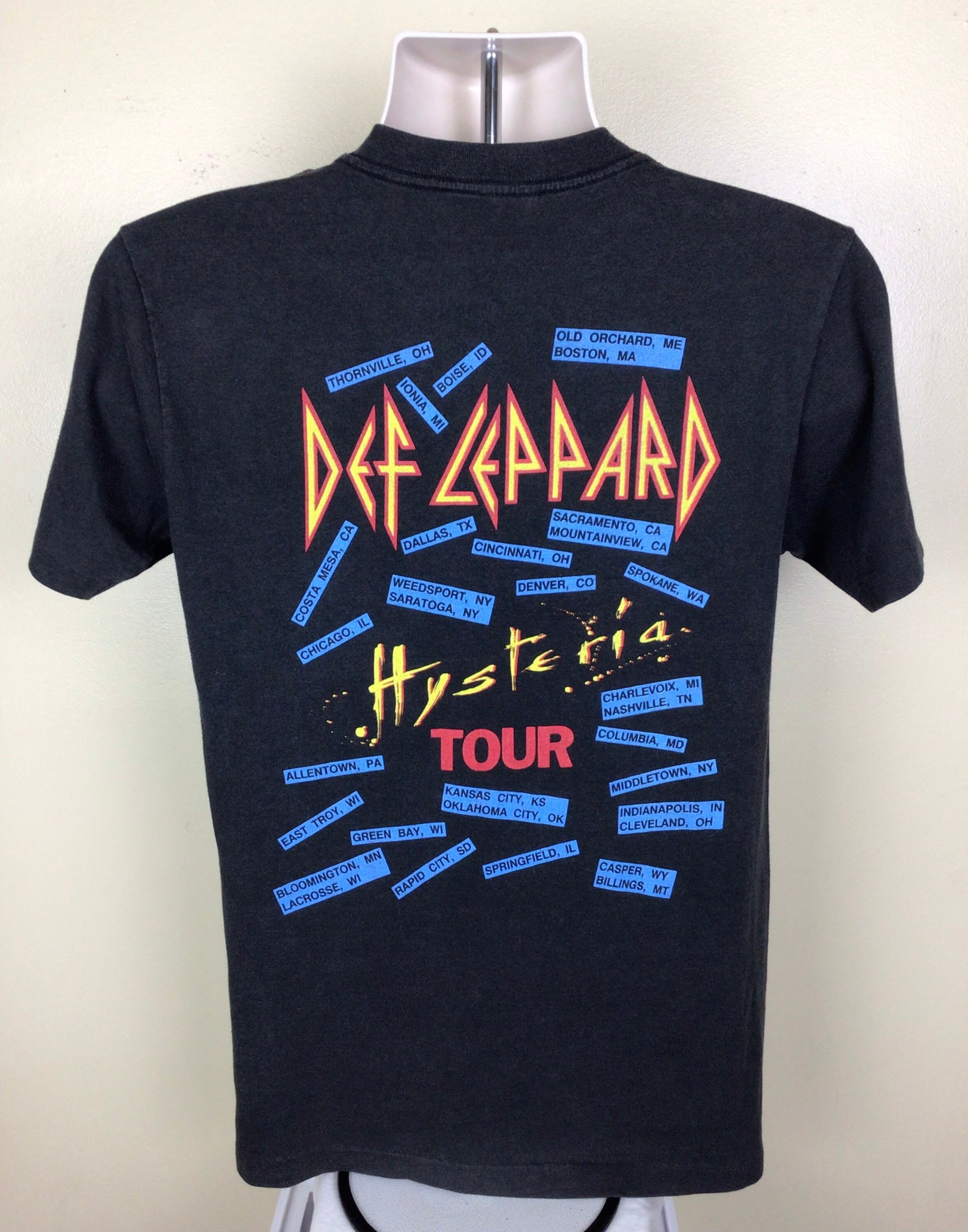 Vtg 1988 Def Leppard Hysteria Concert T-shirt Black M 80s Glam
