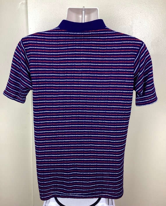 Vtg 60s Dutchmaid Striped Pocket T-Shirt Blue Red… - image 3