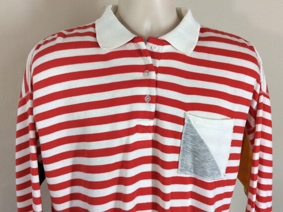 striped collared sweatshirt