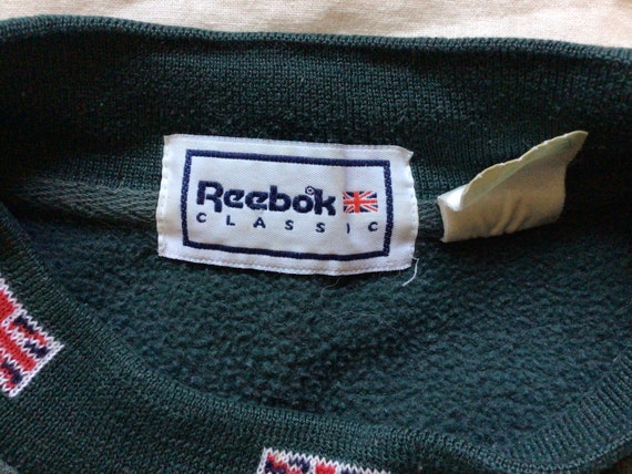 Vtg 90s Reebok Classic Union Jack Logo Crewneck S… - image 4