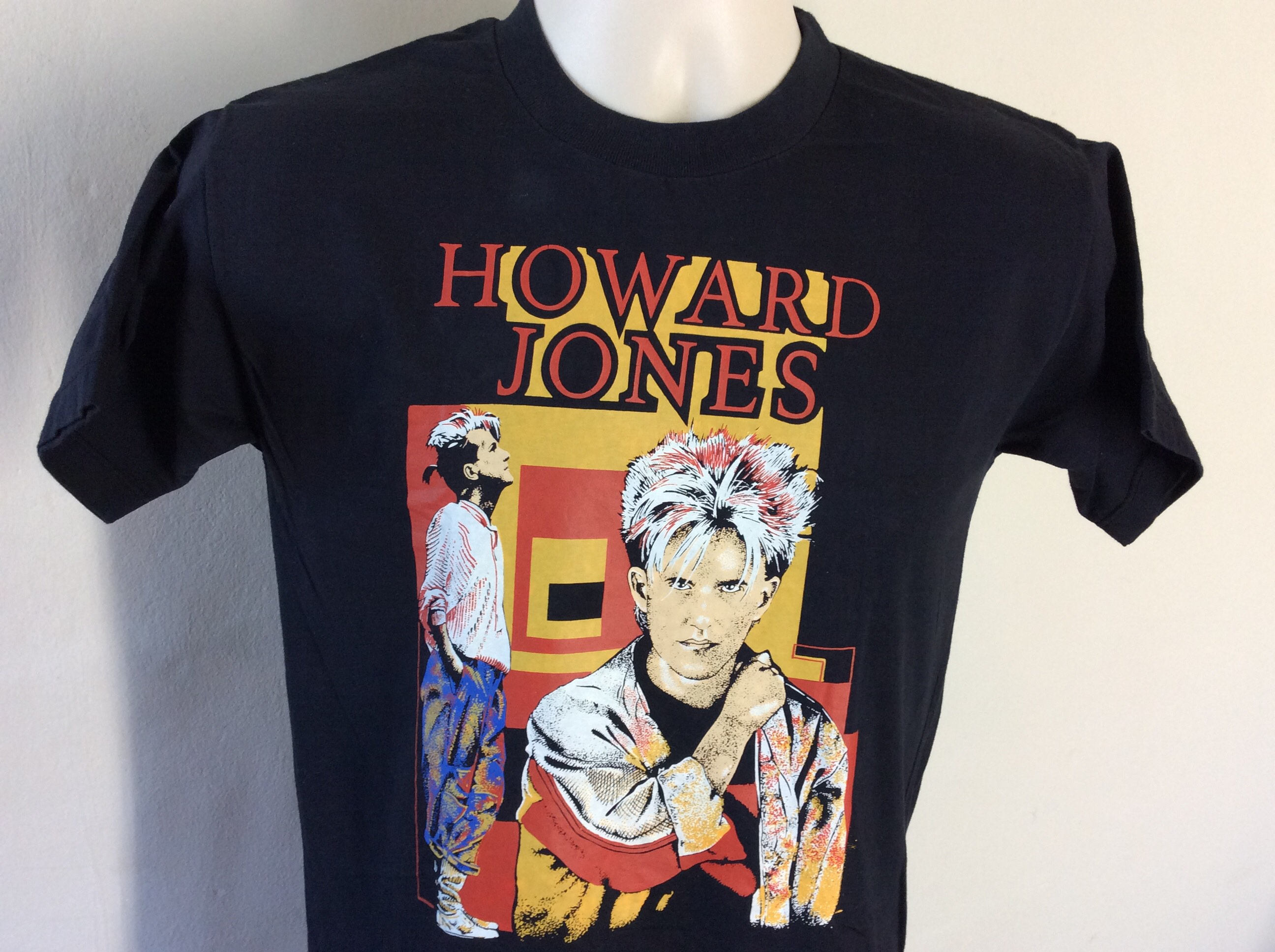 Vtg 80s Howard Jones T-shirt Black S/M New Wave Synth Pop Vtg 80s Howard Jones T-shirt Black S/M New Wave Synth Pop