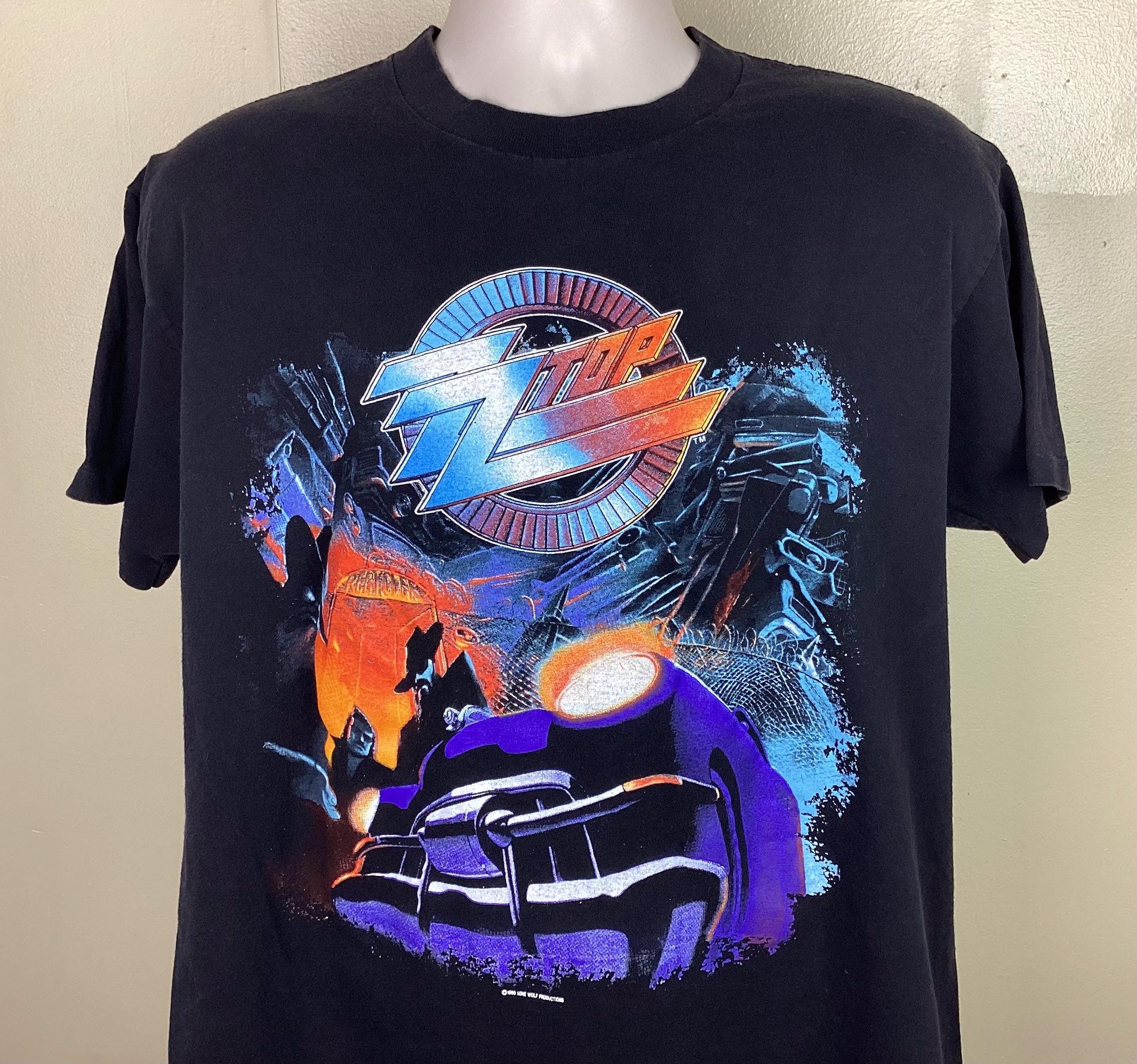 Vtg 1990 ZZ Top Recycler World Tour Concert T-shirt Black L/XL 90s