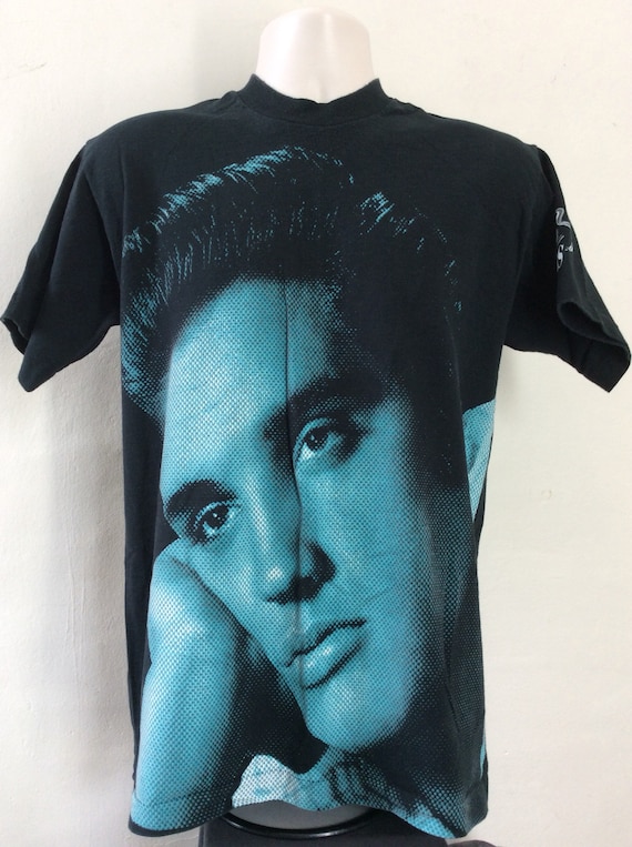 Vtg 1996 Elvis Presley T-Shirt Black L 90s Rockabi