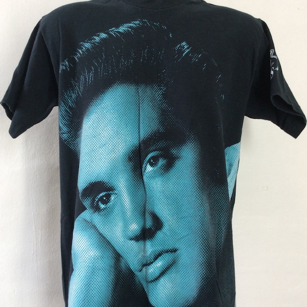Vtg 1996 Elvis Presley T-Shirt Black L 90s Rockabilly Rock Singer