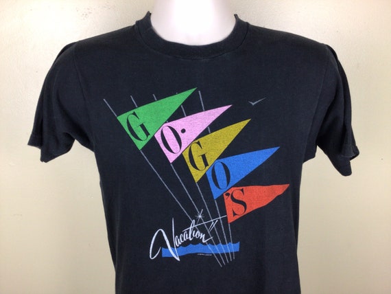 Vtg 1982 The Go-Go’s Vacation Concert T-Shirt Bla… - image 1