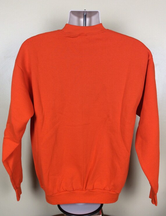 Vtg 90s Fruit Of The Loom Orange Sweatshirt L Pla… - image 3