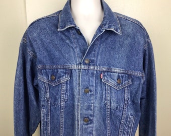 Vtg 80s 90s Levi’s 70507 0218 Denim Trucker Jacket Medium Wash Blue L Made In USA Jean