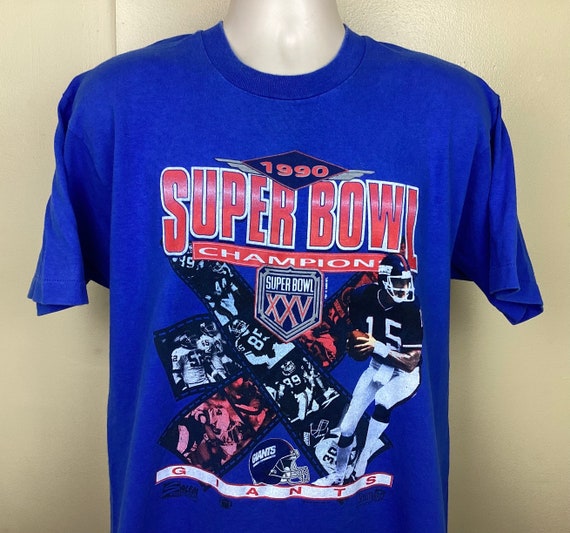 Vtg 1991 New York Giants Super Bowl XXV Champions T-shirt Blue XL
