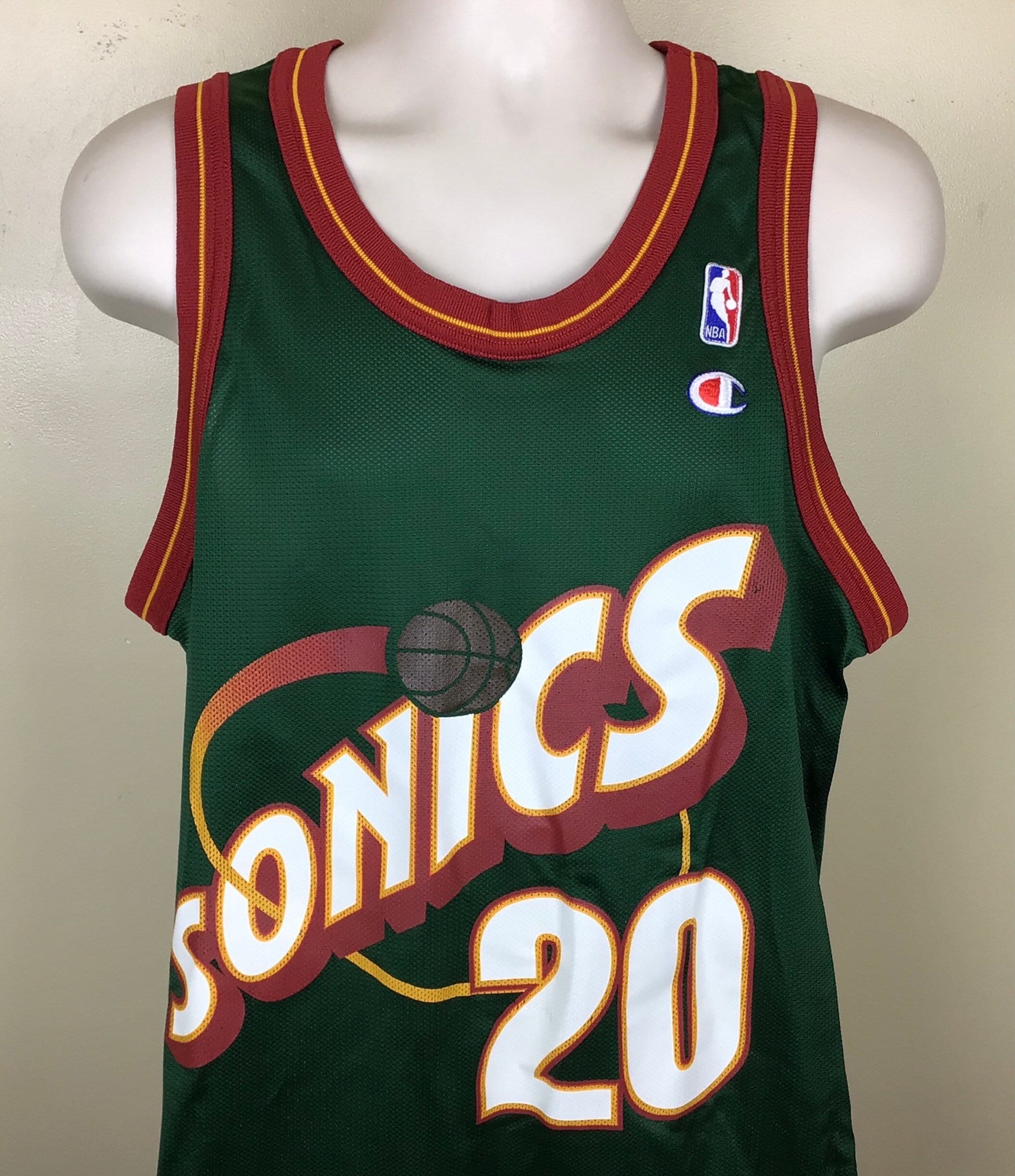 Seattle SuperSonics #20 Gary Payton Mitchell & Ness Jersey Mens Sz: 44  (L) Green