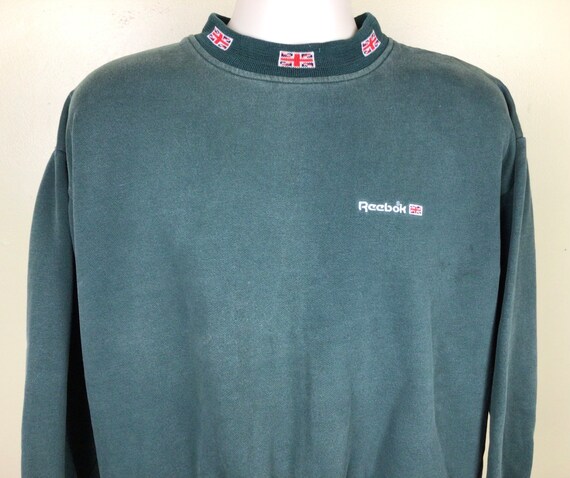 Vtg 90s Reebok Classic Union Jack Logo Crewneck S… - image 1