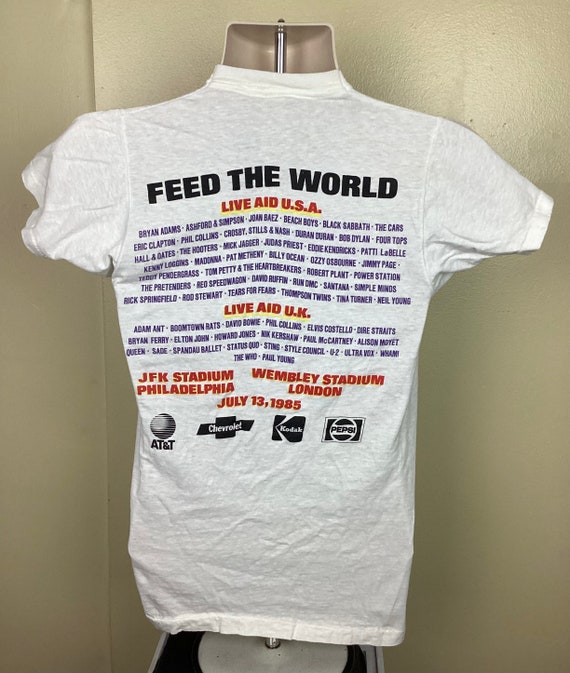 LIVE AID Tシャツ ホワイト　1980‘s Vtg 1985 Live Aid Philadelphia Concert T-shirt White S/M 80s
