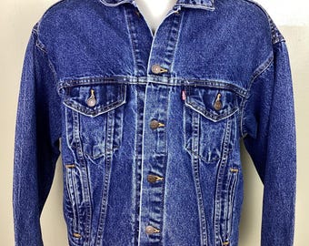 Vtg 80s Levi's 70507 0227 Denim Trucker Jacket Blue S Acid Wash