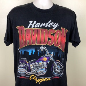 80s Harley-davidson T-shirt (L) Vintage Black Triangle