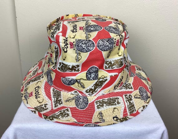 Vtg 70s 80s Coors Banquet Beer Bucket Hat Size Adult Small  display picture 1