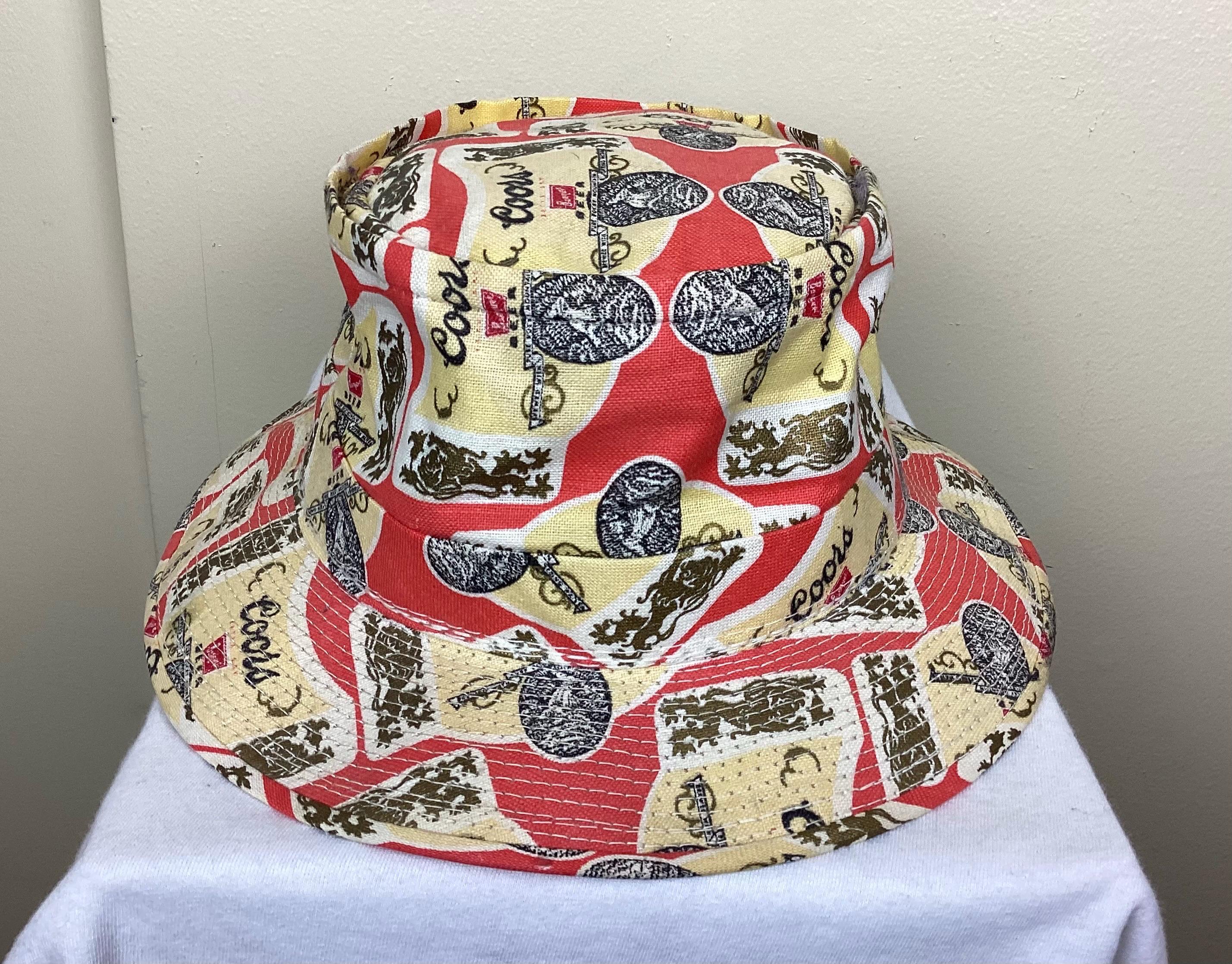 Vtg 70s 80s Coors Banquet Beer Bucket Hat Size Adult Small  display picture 2