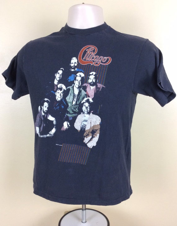 Vtg 1985 Chicago Concert T-Shirt Black XS/S 80s Y… - image 4