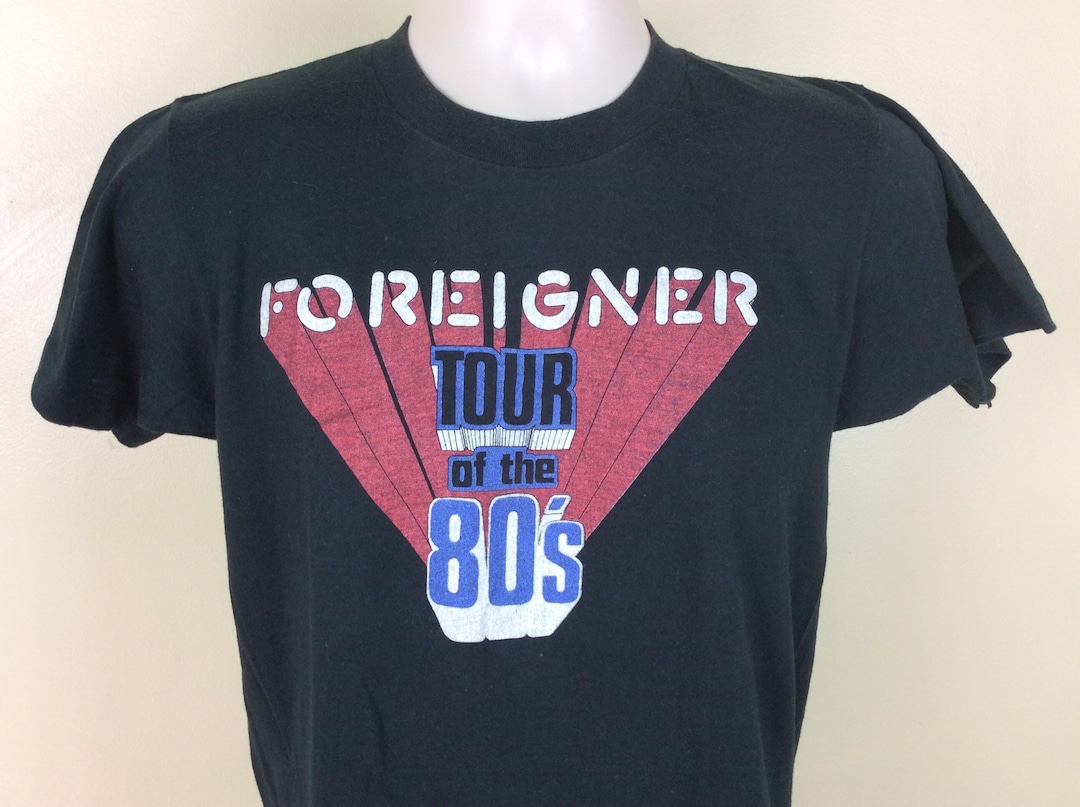 Vtg 1980 Foreigner Tour of the 80s Concert T-shirt Black S/M Classic ...