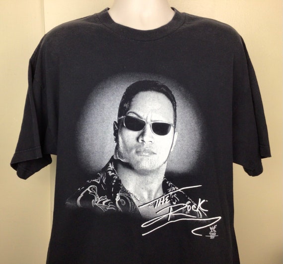 The Rock ビンテージTシャツ 2000年製　WWF ヴィンテージ Y2K WWF ザ・ロック Tシャツ ブラック XL プロレスラー