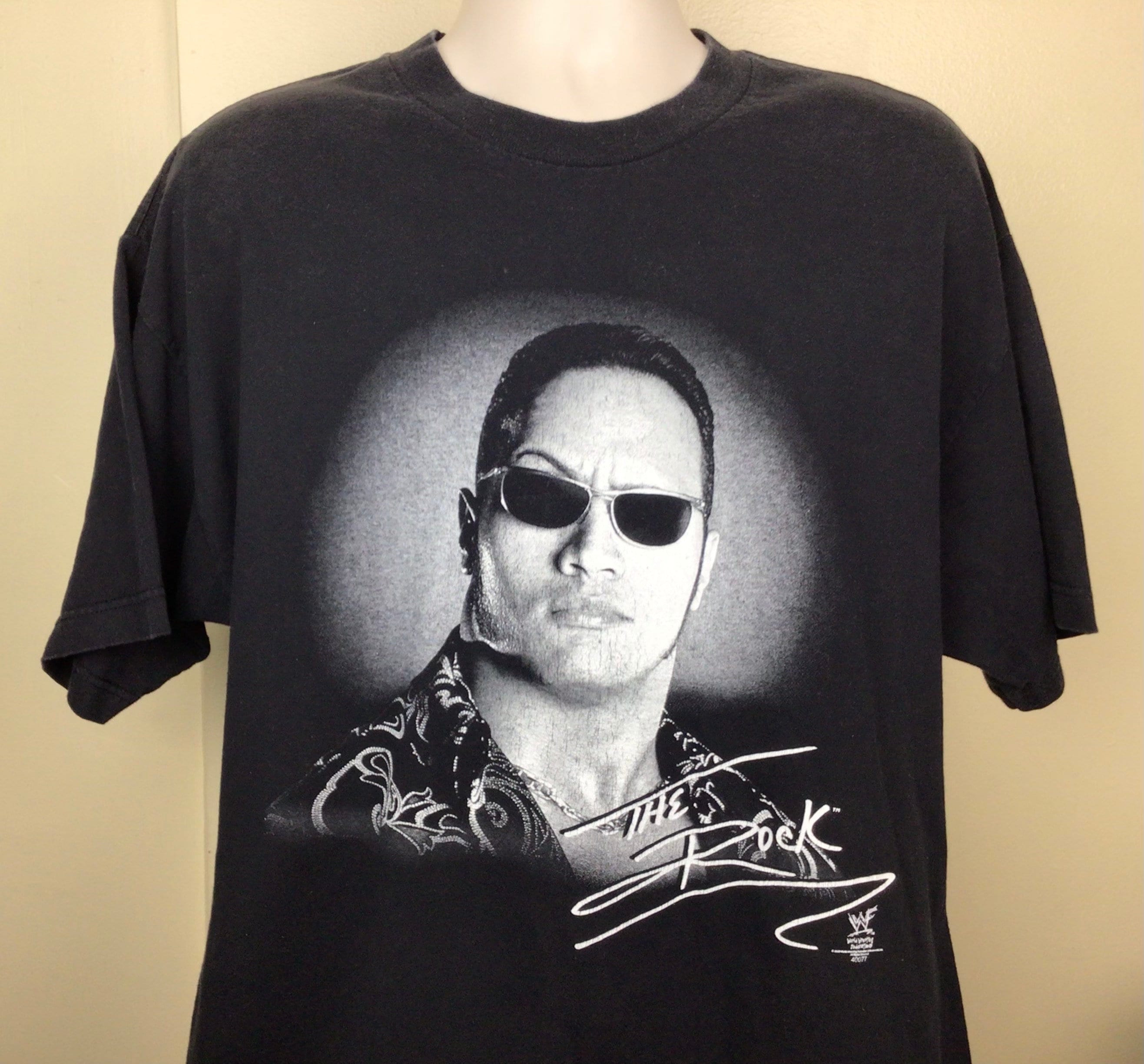 ヴィンテージ Y2K WWF ザ・ロック Tシャツ ブラック XL プロレスラー