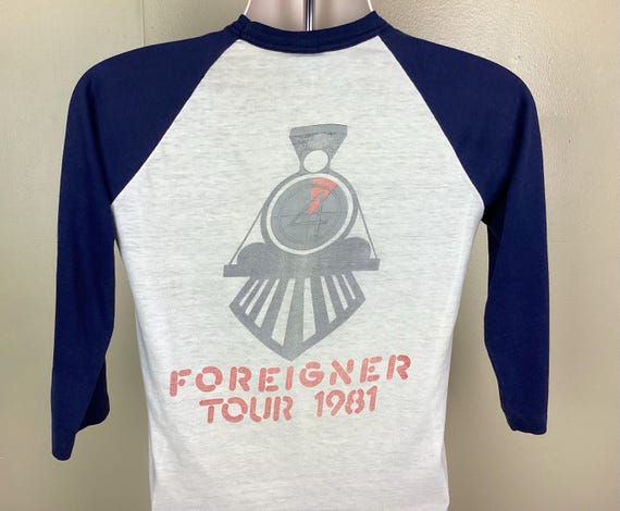 ヴィンテージ 1981 フォリナー 4 ラグラン ジャージ スタイル 